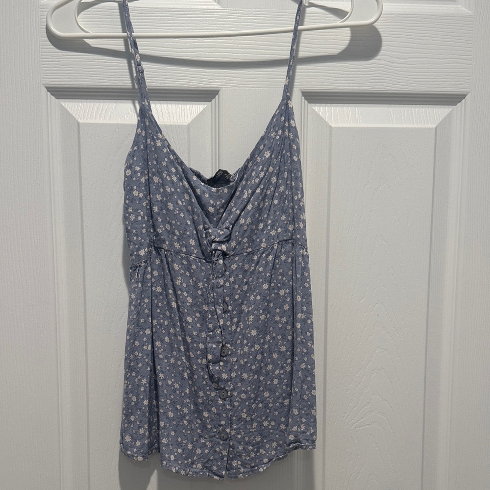 Floral Blue Spaghetti Strap Top